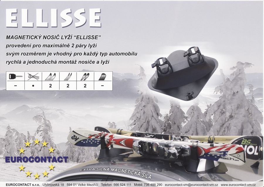 Magnetický nosič lyží Ellisse