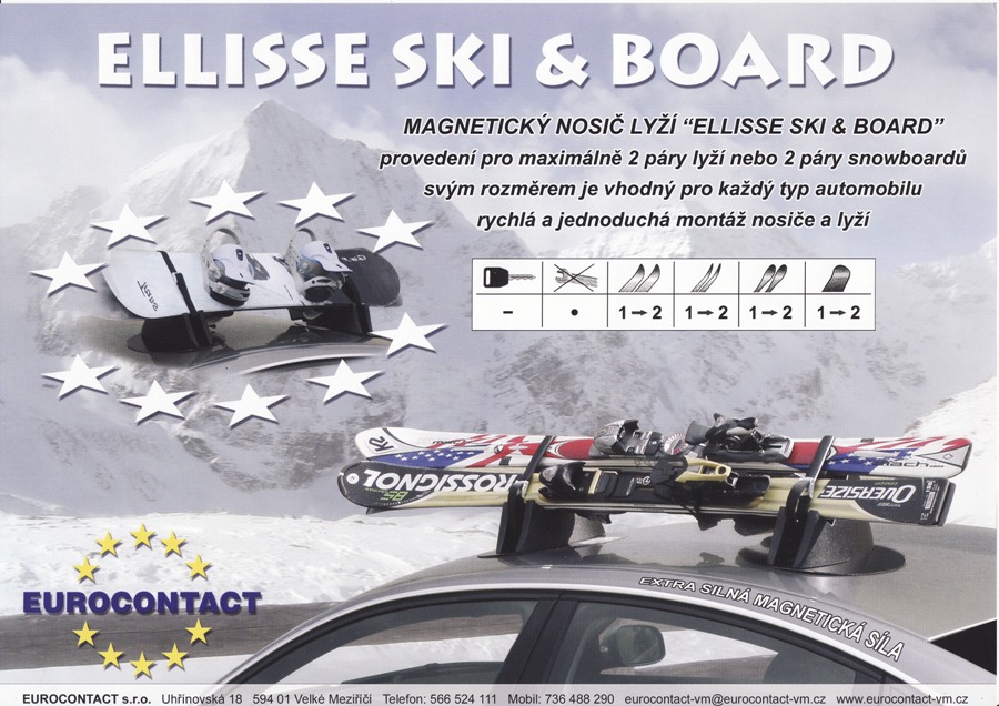 Magnetický nosič Ellisse Ski Board