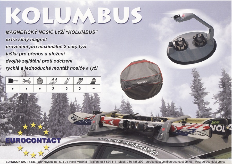 Magnetický nosič lyží Kolumbus