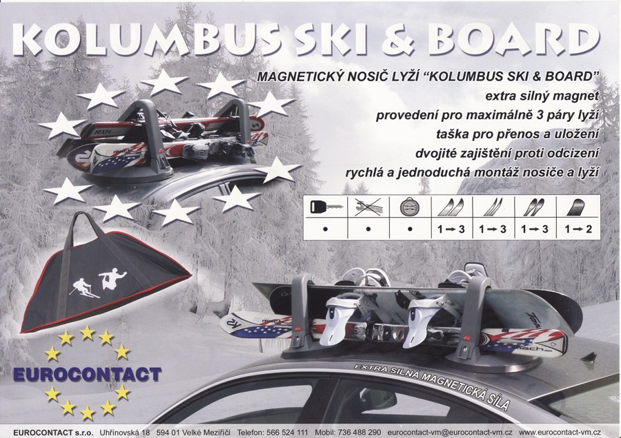 Magnetický nosič Kolumbus Ski Board